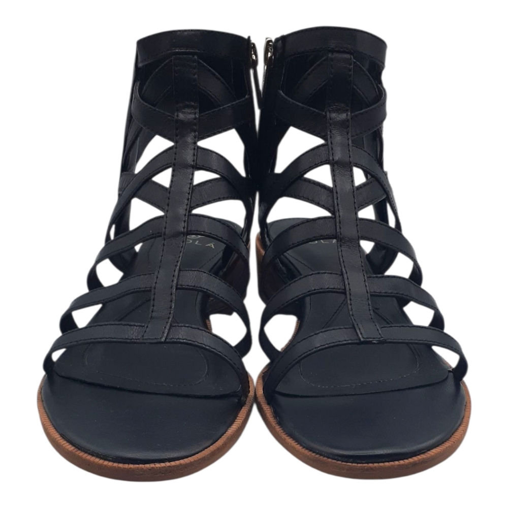 ISOLA Genuine Leather Gladiator Strappy Sandals Black Size 9 - Picture 2 of 9